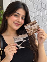 Dompet kartu ATM kulit sapi, dompet genggam gaya Barat Unisex
