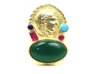 Anillo Boho de Oro de 18K con Piedras Preciosas Naturales para Mujer y Hombre, Anillos Grandes de Estilo Bohemio Hechos a Mano para Boda o Aniversario - Product Image 5