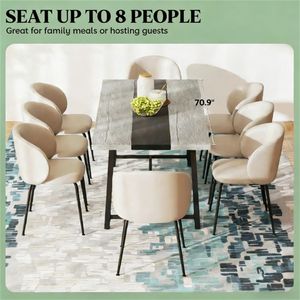 Tavolo da Pranzo Rettangolare Grigio per Soggiorno e Ufficio - Product Image 2