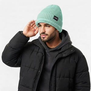 Trendy Sherpa Fleece Lined Beanie Warm Rib Knit <b>Winter</b> Wear <b>Hat</b> with Custom Logo Unisex <b>Hat</b> For Men <b>Women</b> - Product Image 4