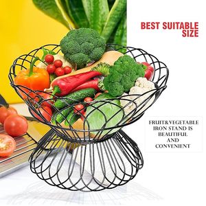Hard Metal Powder Coated Vegetable Fruit Bowl <b>Basket</b> for <b>Kitchen</b> Storage - Product Image 3
