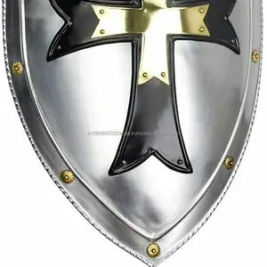 中世纪十字军钢盾18号装甲圣殿骑士维京钢盾中世纪十字军钢盾18号装甲