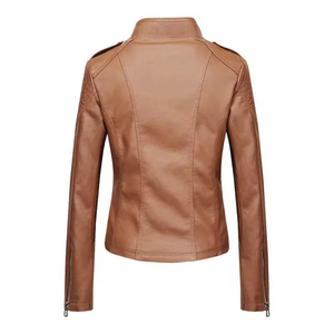 Veste en cuir pour femmes et filles, design OEM unique, logo personnalisé, vente chaude, veste en cuir véritable pour femmes - Product Image 2