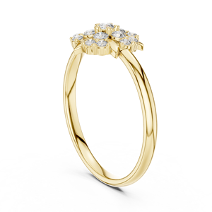 Bague en or massif 14 carats pour femme, sertie d'un diamant rond minimaliste stylisé, idéale pour un cadeau, une demande en mariage, un anniversaire ou un mariage. - Product Image 4