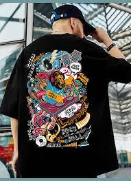 Camiseta Estampada de Corte Holgado para Hombre, Ropa de Marca, Camiseta Moderna para Hombre, Opciones Multicolores, Camiseta Básica Lisa, Ropa Urbana - Product Image 3