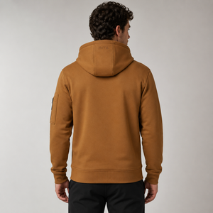 Sudadera con Capucha Negra para Hombre, con Cierre, Bolsillo con Cremallera, Logotipo Frontal, 100% Algodón, Corte Holgado, Ecológica y Transpirable - Product Image 2