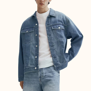 Ventes en gros de vestes en jean pour hommes, grandes tailles, avec poches, tendance, style décontracté, classique, lavé, vintage - Product Image 1