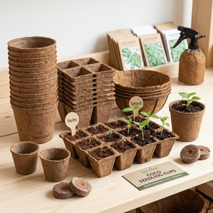 Vaso para Plántulas de Coco de 2 Pulgadas - Vaso de Fibra de Coco Ecológico, Ligero y con Alta Retención de Agua para Flores - Product Image 6