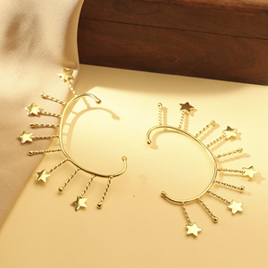 Gold Plated Star <b>Cuff</b> <b>Earrings</b> Women's Bohemia Style Party Jewelry Alloy Fashion <b>Earrings</b> - Product Image 1