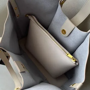 Royaa Elegante Bolso de Hombro 2 en 1 de Cuero Genuino Beige de Lujo, Bolso de Mano con Cierre de Cremallera Hecho a Mano, Capacidad de 1L, Bolso de Moda para Mujer - Product Image 2