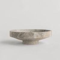 Bol carré décoratif en travertin naturel poli pour la présentation de fruits lors de fêtes modernes et la décoration de table basse à la maison