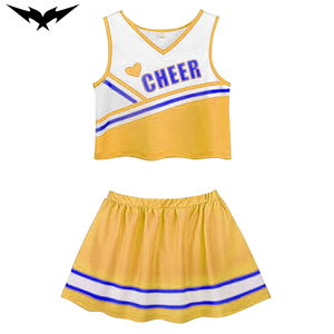 Cheerleader Uniforms Cheering Apparel Cheer Wear Uniforms with Breathable Stretch Fabric Custom <b>Rhinestone</b> Elite Cheer Uniforms - Product Image 3