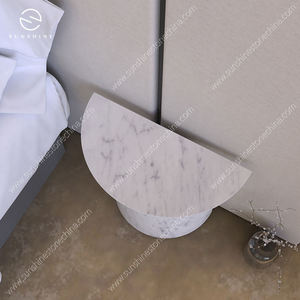 Premium Black White Marble Tall Accent <b>Table</b> for Modern Living Room and <b>Office</b> Furniture Malaysia Made - Product Image 5