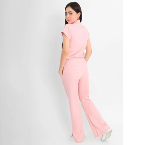 MANGOES FASHION Ensemble de tenue d'infirmière unisexe personnalisé en tricot extensible à col en V, hauts et pantalons décontractés, vêtements de travail pour soins infirmiers - Product Image 3