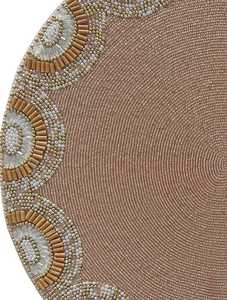 Handmade Beaded Round Fabric Placemat Luxury Design 450mm Diameter Eco-Friendly Decorative Table <b>Mat</b> - Product Image 6