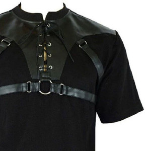 <b>Men's</b> High Demanding Gothic Rock Metal Black T-Shirt Top Steampunk Casual Clothing Top Sell Custom Handmade - Product Image 3