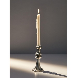 <b>Silver</b> Vintage Candle Holder Ornate Metal <b>Candlestick</b> Accent For Elegant Table Decoration - Product Image 1