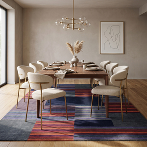 Alfombra de Lana Azul Marino Multicolor con Textura Sólida, Antideslizante, Ecológica, Hecha a Mano, para Sala de Estar, Interiores de Hotel - Product Image 3