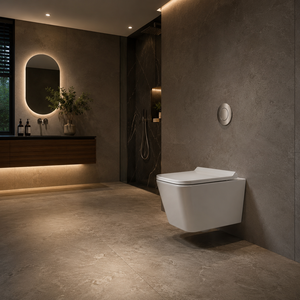 WC mural monobloc en céramique ASTON, à siphon en P, écologique, pour villas, hôtels, écoles et toilettes. - Product Image 4