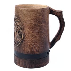 Jarra de Cerveza de Madera Clásica Ecológica con Nombre Grabado Personalizado, Regalo Hecho a Mano para Padrinos de Boda, Cumpleaños, Amantes de la Cerveza - Product Image 4