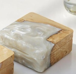 Resin Pearl Glow Resin And Maple Wood Jewelry Box Handmade Luxury Organizer <b>Keepsake</b> Storage Case With Resin Crafts - Product Image 5
