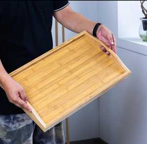 Mango Wooden Modern Adjustable <b>Foldable</b> Breakfast Tray Eco-Friendly Serving <b>Table</b> with Handles for Bed & Home Decor. - Product Image 5