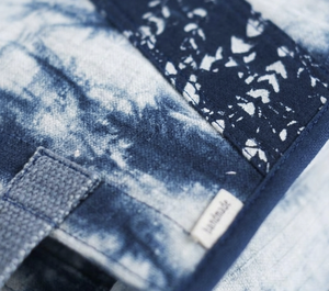 Sac fourre-tout en toile indigo tie-dye pour femmes/unisexe, sac de shopping en coton batik naturel écologique, sac de plage en tissu imprimé personnalisé - Product Image 4