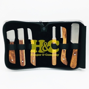 Top Deal Pet Grooming Set and Stripping Brush Set Stainless Steel Safety Blunt-Sharp Blade Tip Wooden Handle 6 pieces Set - Product Image 5
