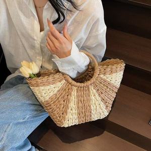 Nouveau sac à main en paille tressée pour femme, à fermeture éclair et bandoulière unique, idéal pour le printemps/hiver, les sorties et les voyages - Product Image 1