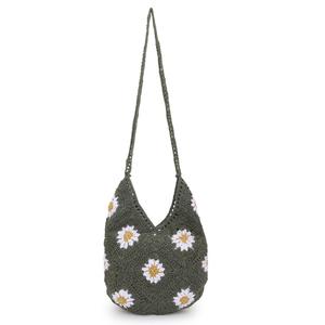 Vintage Style Hand-Woven Daisy Print Cotton Shoulder <b>Purse</b> - Product Image 2