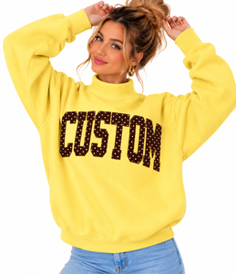 Sweat-shirt à col montant en molleton de coton pour femme, personnalisé avec logo brodé, coupe oversize, style streetwear doux, pull-over - Product Image 4