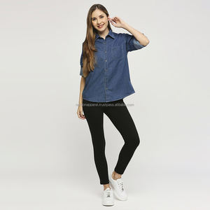 Nardon Apparel nueva venta al por mayor Camisa larga Mujer primavera nuevo estilo europeo Camisas manga larga de mezclilla para mujer - Product Image 4