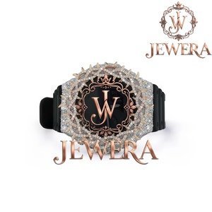 High on Demand Luxury Moissanite Diamond Black Rubber Strap <b>Watch</b> <b>for</b> Daily Wear Parties and Street Fashion Available <b>for</b> Sale - Product Image 1
