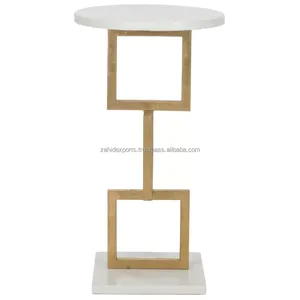 Table basse de luxe design ovale avec plateau en métal, cadre en métal moderne pour salon, vente en gros - Product Image 5