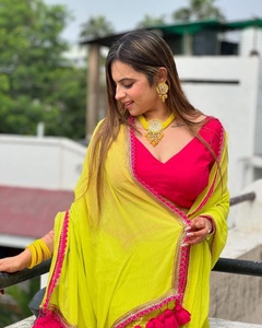 Haldi Function Wear Beautiful Latkan Work <b>Saree</b> with Running Blouse Piece for Party Wear Bride's Pretty Look - Product Image 3