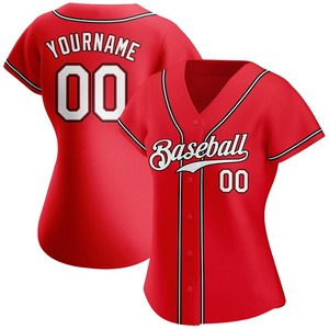 Anti-Bacterial Top Quality OMMiZ men Custom Red White-Black Authentic <b>Baseball</b> Jersey - Product Image 2