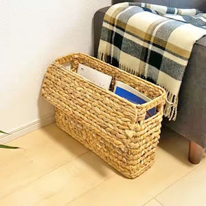 Rectangular <b>book</b> basket with lid, woven from water hyacinth, toilet paper holder for the bathroom. - Product Image 2