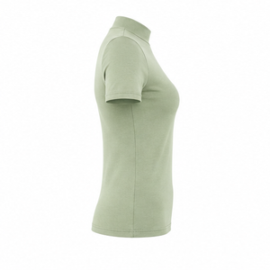 Camiseta de Manga Corta para Mujer, Cuello Redondo, Corte Entallado, Color Verde Salvia, Personalizable, Algodón Peinado Suave, WMNTS-0013 - Product Image 4