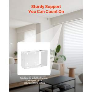 2 Pcs <b>White</b> Sturdy Iron Box Mounting <b>Brackets</b> for Window Blinds Fit 1.5 X 2.25 Inch Headrails Self-Tapping Screws Expansion - Product Image 3