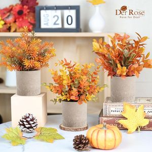 Set di 3 Piante Artificiali in Vaso di Eucalipto per Decorazioni Autunnali, Casa, Ufficio, Scrivania, Stile Rustico - Product Image 6