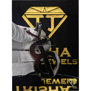Pendentif personnalisé lettre « B » en argent sterling 925, diamant Moissanite VVS, style Hip Hop Bling pour homme par Trisha Jewels - Product Image 6