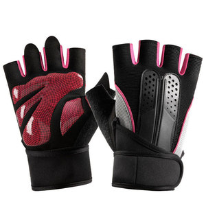 Gants de cyclisme demi-doigts respirants en PU, unisexes, noir, blanc, bleu, design à panneaux, style à enfiler, ajustement universel - Product Image 6
