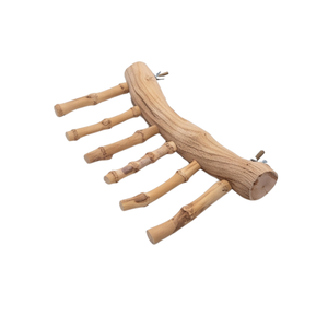 Perchoir-échelle multi-niveaux en bambou naturel et bois de liane pour oiseaux, plateforme de repos à fixer à la cage, pour petits et moyens oiseaux, vente en gros Dekor Asia - Product Image 1