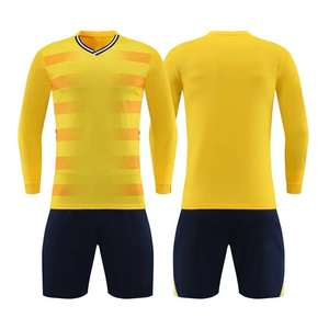 Conjunto de Uniforme de Fútbol Amarillo Personalizable Profesional, Poliéster, Personalizado, Deportivo de Verano, Manga Larga, Color Duradero, en Diversas Cantidades - Product Image 1