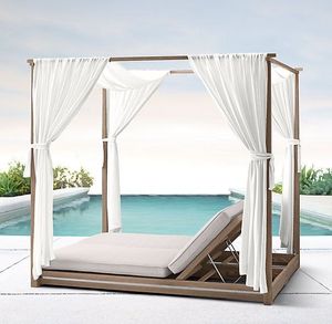 เตียงกลางวันไม้สักคาบาน่าแบบพรีเมี่ยมสำหรับโรงแรมรีสอร์ทและวิลล่า - Product Image 1