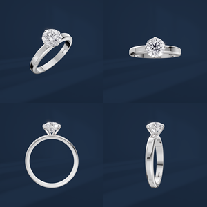 Anillo de compromiso clásico con diamante redondo de talla brillante de 1 quilate en oro blanco para mujer, color D, piedra creada en laboratorio con certificación IGI - Product Image 6