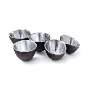 Modern Design Cluster Bowl 5-Compartment Dual-Tone Premium Quality Metal Serving Bowls For Luxury Snacks, Nuts, And Condiments - Product Image 1