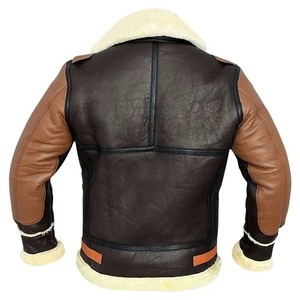 B3 Aviator <b>pilot</b> Shearling Bomber Leather <b>Jacket</b> - Product Image 2