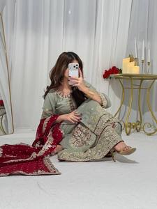 Nuevo Conjunto de Top y Pantalones Plazzo de Georgette para Mujer, Diseño Reversible, Sin Arrugas, de Secado Rápido, Elástico, Estilo Festivo - Product Image 3