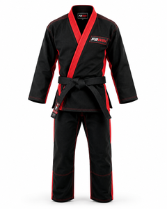 Kimono de judo F2WIN blanc en coton pour adulte unisexe, tenue d'arts martiaux avec bordure noire et logo, best-seller, respirant, OEM, poids du tissu 400g - Product Image 6
